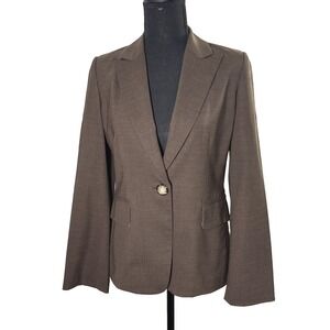 Vtg Y2K Banana Republic Brown Wool Blazer Sz 4 Fitted Minimalist Office Classic